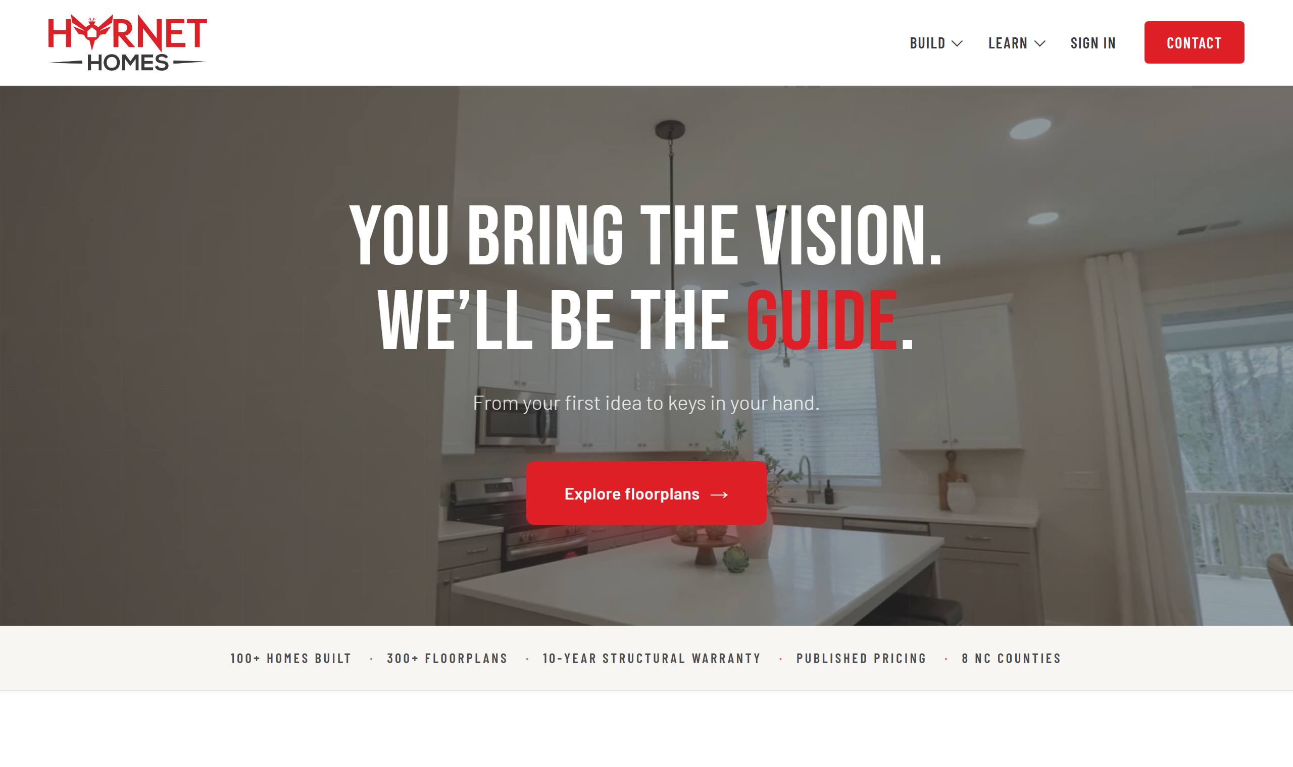 HornetHomes.com — the Hornet custom-home builder homepage